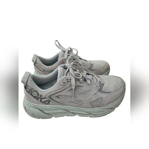 Hoka M Clifton L Suede  Limestone grey running shoes